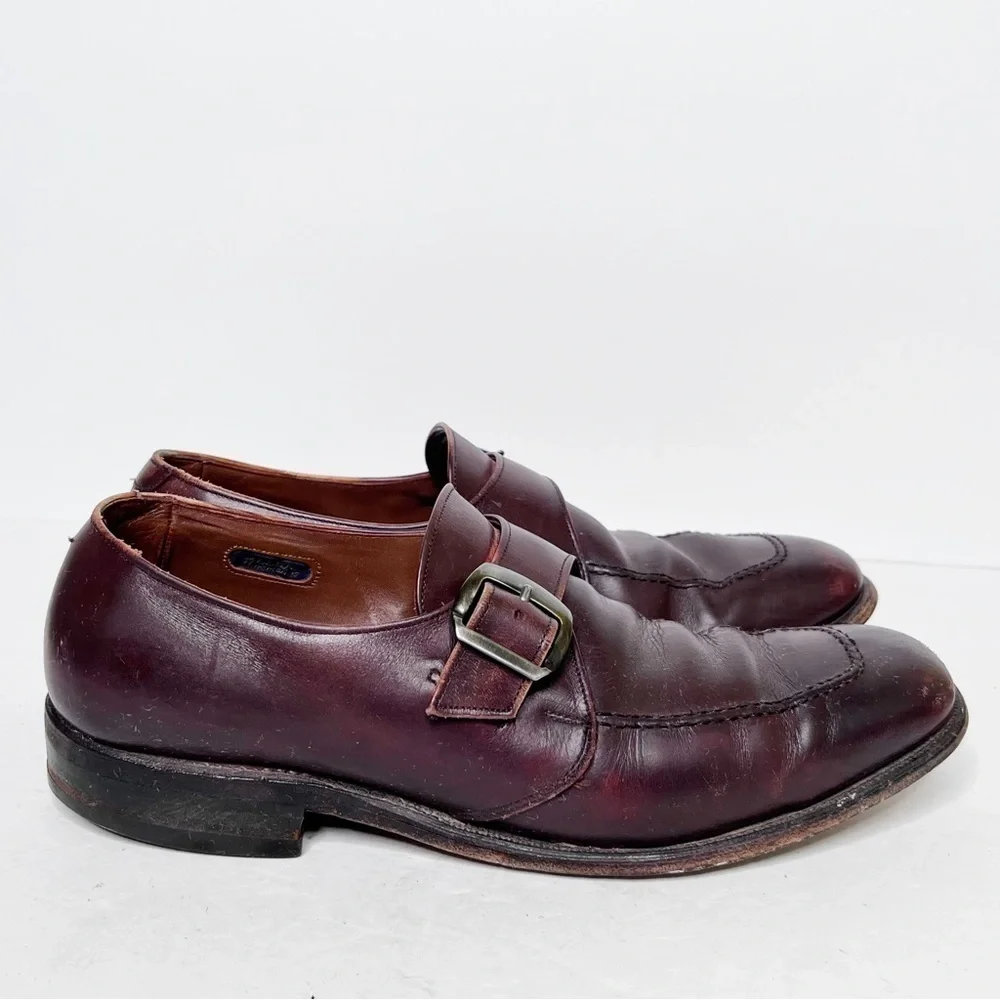 Allen Edmonds Monk Strap Brown Leather Oxfords Dress Shoes Size 10